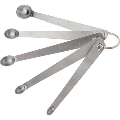5pcs/set Stainless Steel Mini Measuring Spoon Durable Home Sauce Cutlery Accessories Kitchen Baking Tool
