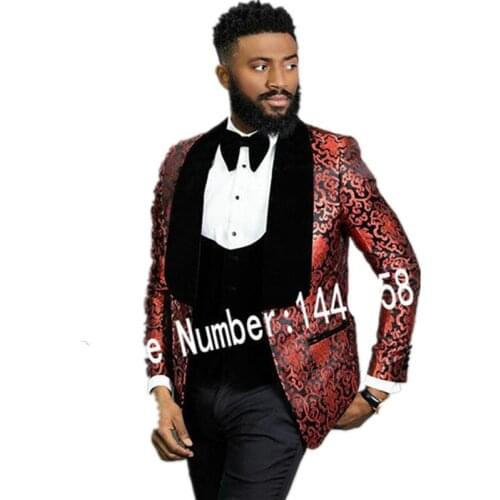 Handsome One Button Groomsmen Shawl Lapel Groom Tuxedos Wedding Dress Men Suits Blazer Prom Dinner (Jacket+Pants+Tie+Vest) A960