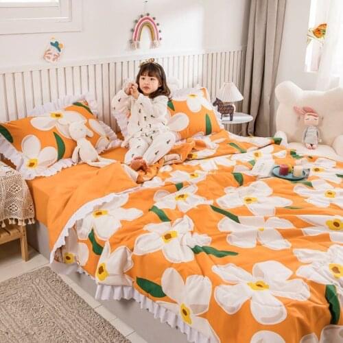 Summer cool quilt double air conditioner washed Lace quilt student/Adult single Queen King spring and autumn thin summer quilt