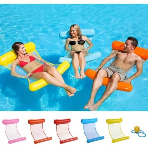 Summer Inflatable Pool Float Bed 130*73CM Water Inflatable Lounge Chair Float Swimming Float Hammock Lounge Bed With A Gift
