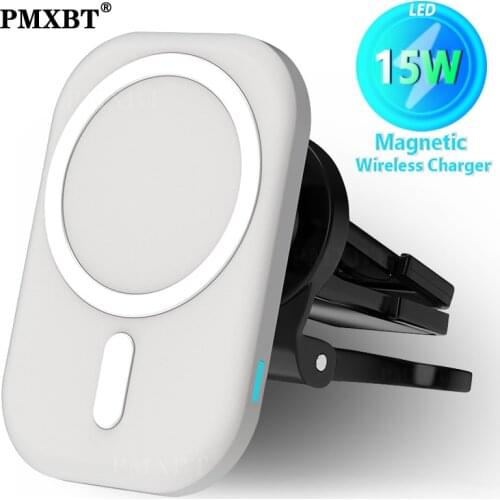 Mag 15W Magnetic Wireless Car Charger Mount For iPhone 12 Pro Max Safe Wireless Charging Phone Holder Stand For iPhone 12 Mini