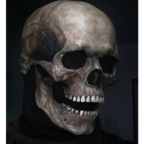 Adult Hallowee Movable Jaw Full Head Skull Mask Gift Halloween DecorHorror Helmet Scary Mask Masquerade Holiday Party Decor
