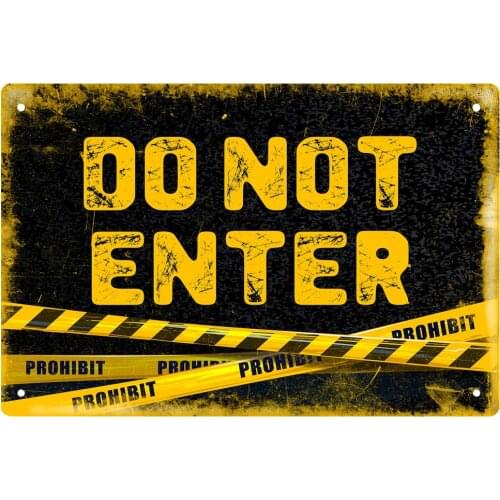 Do Not Enter Metal Tin Sign Retro Plaque Poster for Wall Decor 8x12 Inch