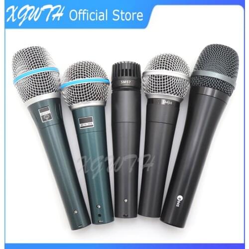 Wired Handheld Dynamic Cardioid Unidirectional Vocal Microphone with Mic Clip for BETA58A BETA87A SM58 SM57 E945 for DJ Karaoke