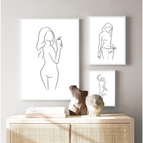 Minimalist Abstract Line Body Sexy Lady Nordic Posters And Prints Wall Art Canvas Painting Wall Pictures For Living Room Decor
