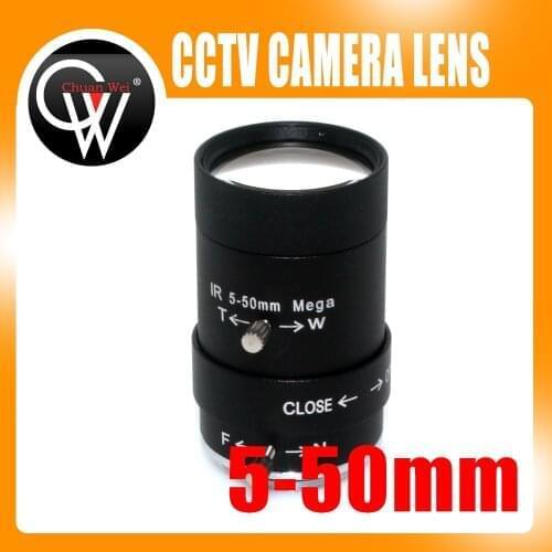 MP HD 5-50mm LENS 1/3" IR CS Mount Varifocal Manual Iris CCTV Lens for CCTV Security Cameras BOX