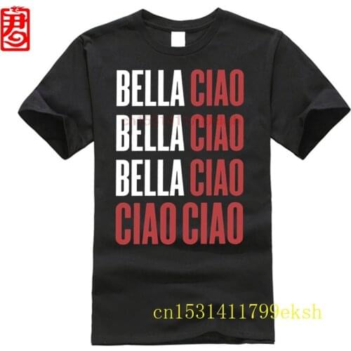 La Case De Papel Money Heist T-Shirt Men Bella Ciao Bella Ciao House of Paper Funny Tees Crewneck Cotton Clothes Printed T Shirt