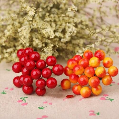 New 20 pcs/lot Red color Simulation Berries DIY wedding garland rattan ring flower arranging the store window decoration Jg002