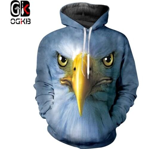 OGKB Spring Man New Pullover 3D Printed Popcorn And Meat And Animal Hoodies Harajuku Plus Size 6XL Men Clothing