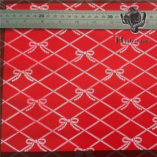 Excellent quality bowknot printing pattern red hydrographics film water transfer printing film 50cm*10m aqua print HFD017