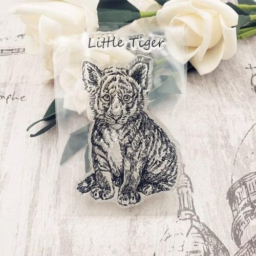 Hot 6*9cm Cute tiger Transparent Clear Stamps / Silicone Seals Roller Stamp for DIY scrapbooking photo album/Card Making