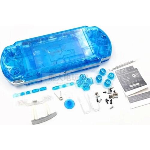 Clear Crystal For PSP3000 Housing Shell Console Shell PSP 3000 Game Console Replacement Full Cover Case with Buttons Kit Housing