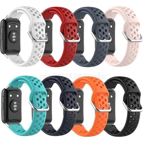 Breathable Replacement Silicone Wrist Sport Strap Watch Band for -HUAWEI Watch Fit 1.64" Vivid AMOLED Display Watch