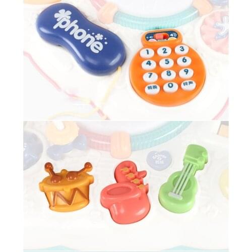 Early Educational Learning Activity Table with Musical Instruments for Baby, 33x33x32cm/12.99x12.99x12.59Inche, Red/Blue D7WF