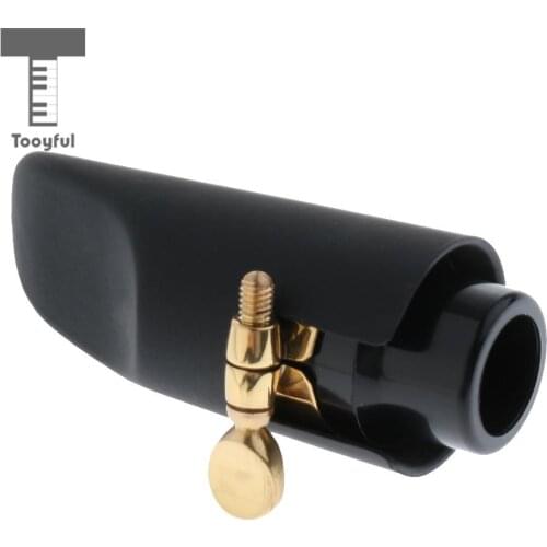 Tooyful 1 Set Black Metal Soprano Saxophone Mouthpiece with Ligature Cap for Sax Lovers
