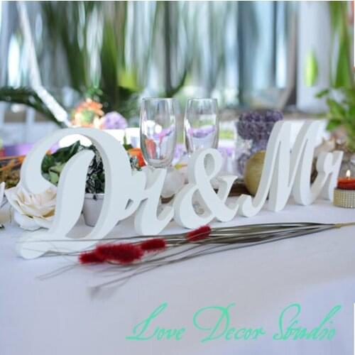 Wedding sign set Dr and Mrs or Dr&Mr or Dr and Dr. Sweetheart table decor wooden signs