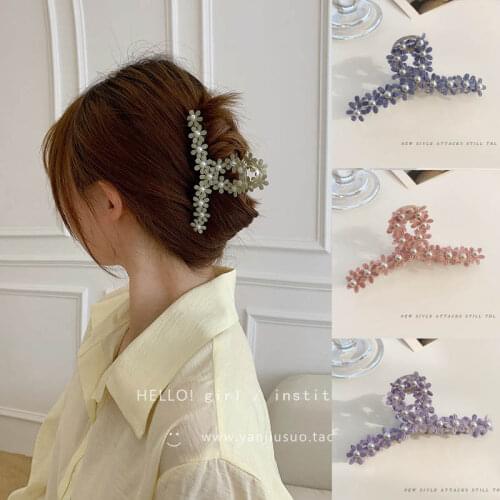 2021 Women Elegant Pearl Flower Geometric Metal Hair Claw Vintage Hair Clips Headband Hairpin Fashion Hair Crab Hair Accessories