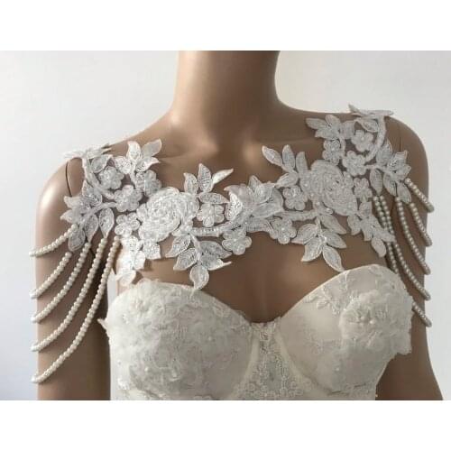 2020 Fashion Bridal Collar Necklace Luxury Handmade Flowers Beaded Women Big Shoulder Chain Wedding Jewelry Accessories