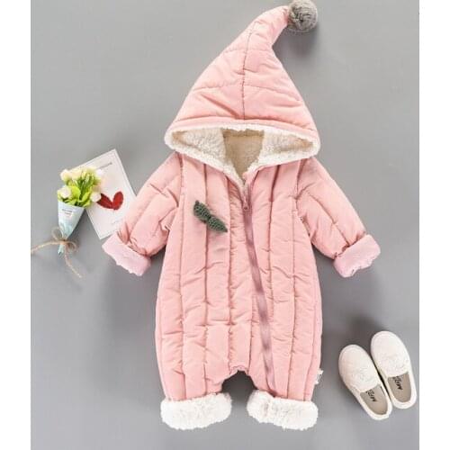 Winter Newborn Baby Romper Cartoon Hooded Baby Clothes Cotton Newborn Clothing Rompers