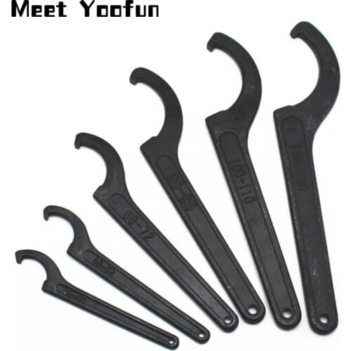 22-52mm Carbon Steel Crescent Hook Head Round Nut Spanner C Shape Wrench Tool Hand Tool 1pcs