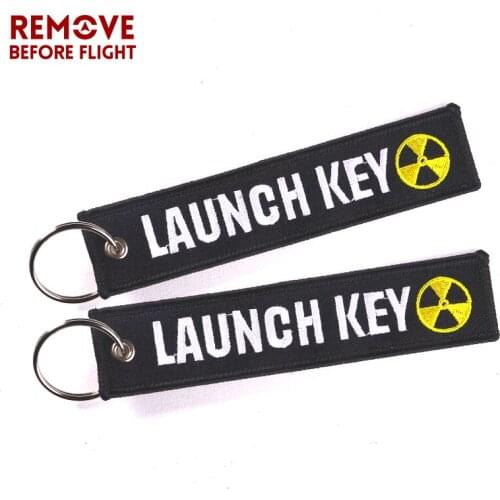 10 PCS/LOT Nuclear Shape Embroidery Key Fobs Launch Key Chain Bijoux Keychain for Motorcycles and Cars Scooters Tag OEM Keychain