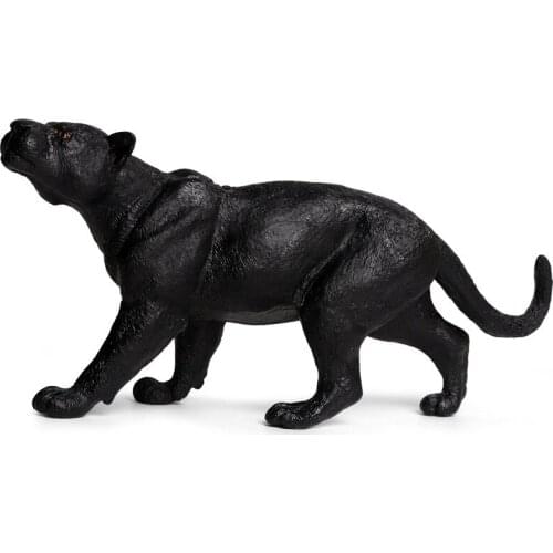 24*7*11CM Children Solid Simulation Wild Animal World Toy Model American Black Panther Cheetah Static Plastic Decoration