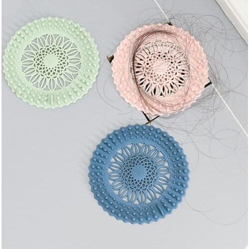 3PCS kitchen Rubber Hair Catcher Hollow Round Rubber Hair Stopper Hair Trap Shower Hair Strainer Sink Stopper Sink Strainer Tool