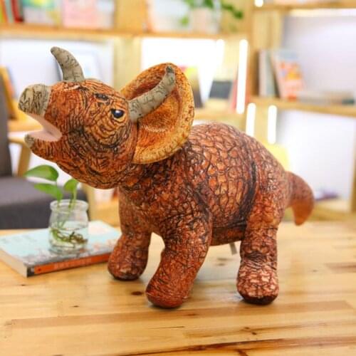 45/75/100 cm Dinosaur Plush Toys Simulation Triceratops Stuffed Triceratops Education Toys for Kids Birthday Gift for Boys