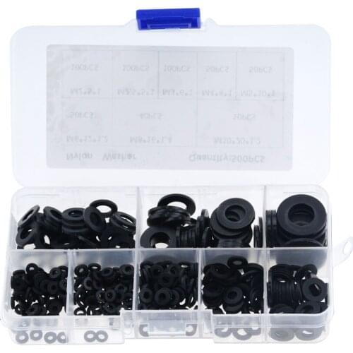 500PCS M2 M2.5 M3 M4 M5 M6 M8 M10 Black or White Plastic Nylon Washer Flat Spacer Seals Gasket Ring Kit Protection Washers Set