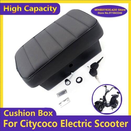For Citycoco Electric Scooter Modification Accessories Parts Cushion Box Seat Box Seat Bucket Cushion Storage Box with Door Lock