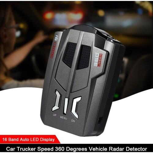 V9 Car Radar Detector Trucker Speed ​​360 Degrees Vehicle Radar Detector Voice Alert Warning 16 Band Auto LED Display