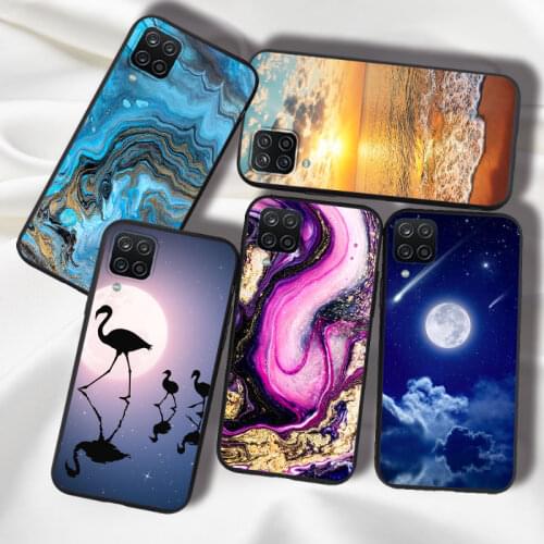 For Samsung Galaxy A12 Case Marble Moon Sunset For Samsung A52 A12 A72 A 12 72 A 52 Case Back Cover Silicone Phone ForSamsungA12