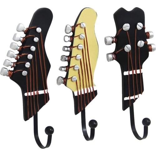 3 PCS guitars resin wall hook hanging rack novel household adornment design key holder wall hook bathroom accessories paraguas