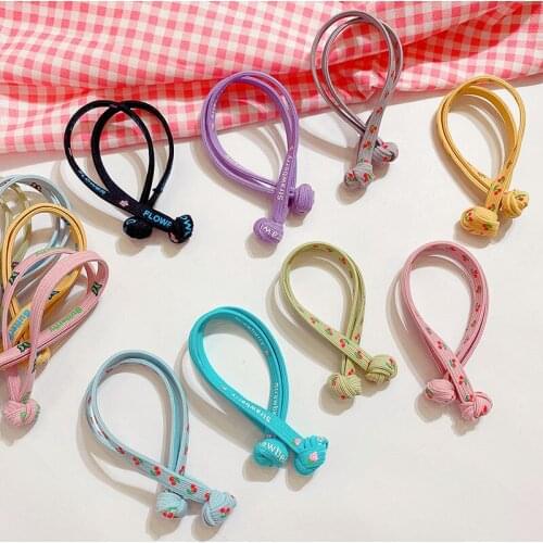 Women Girls Sweet Colors Flower Cherry Elastic Hair Bands Ponytail Holder Rubber Band Lady Soft Scrunchies Hair Accessories