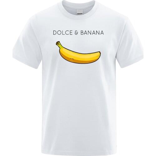 Dolce & Banana Print Mens T-shirts Crewneck Breathable Tops Oversized Comfortable TShirt Mens Short Sleeve S-XXXL Tees Shirts