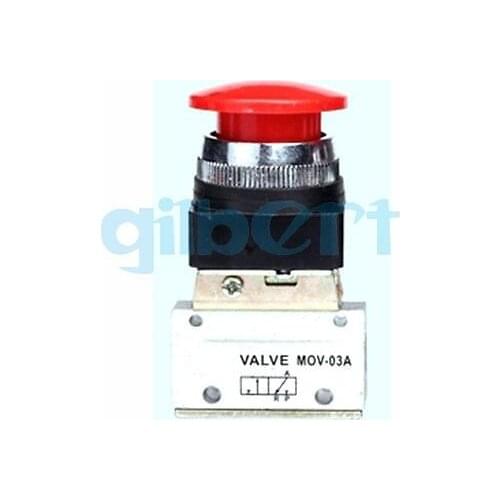 G1/8" MOV-03A Momentary Mushroom Button 2 Position 3 Way Air Mechanical Valve