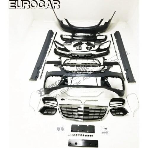 PP S CLASS W222 body kit for W222 2017y~ S63 2018 body kits front bumpe grille rear bumper exhaust tips