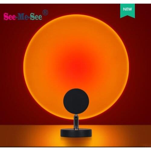 Desktop Floor Lamp For Home Bedroom Background Wall Bar Coffee Store Decoration Lighting Rainbow Sunset Red Projector Light