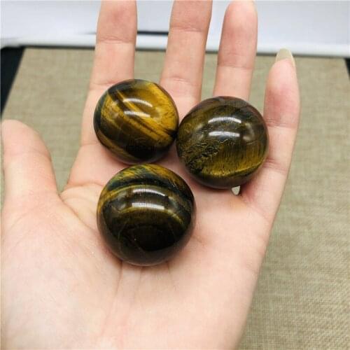Natural Yellow Tiger Eye Crystal Ball Sphere Healing Decoration Natural Stones and Minerals 3pcs
