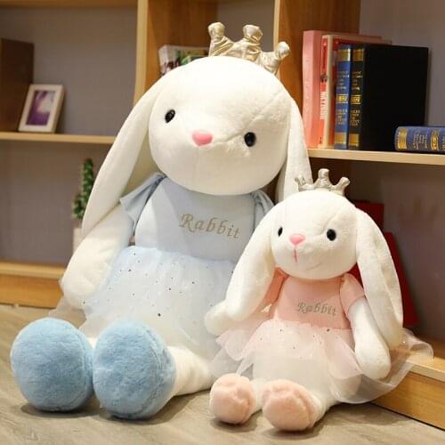New Huaggble Cute Rabbit Plush Toys Crown Bunny Stuffed & Plush Animal Baby Toys Doll Baby Accompany Sleep Toy Gifts For Kids