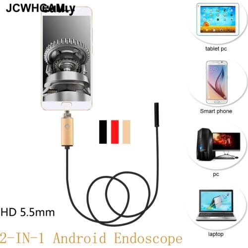 JCWHCAM Android Usb Endoscope Camera Snake Industrial Usb Endoscopy Camera 1M Cable For Smartphone Win 8/9/10 PC