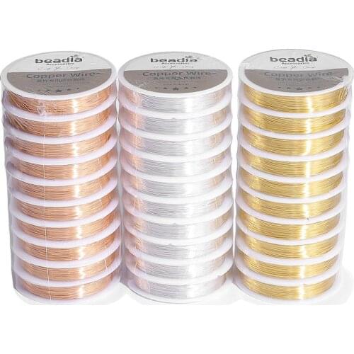 1 Roll 0.3-0.8mm Gold Silver Color Preserving Copper Wire Colorfast Beading Wire For DIY Jewelry Making Cord String Findings