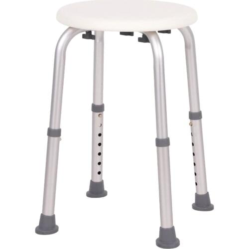 Adjustable Height Bath Stool Aluminum Alloy Bath Seat Anti-slip Shower Stool Chair For Elderly Handicap Home Bathroom Use