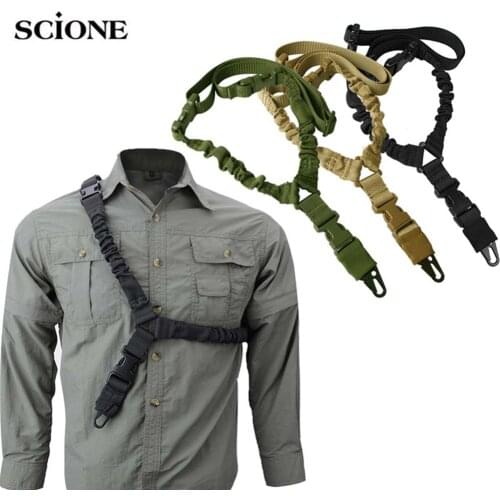 Adjustable Tactical Gun Sling Belt Single Point 1000D Heavy Duty Mount Bungee Military Rifle Sling Kit Airsoft Strap XA209A