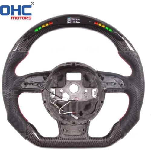 Performance 100% Real Carbon Fiber LED Display Steering Wheel compatible for Aud-i A1 A2 A3 A4 A5 RS3 RS4 RS5 S3 S4 S5