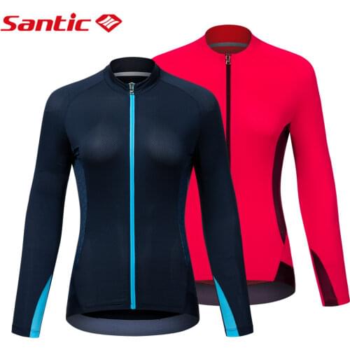 Santic Cycling Jersey Spring/Summer Cycling Cycling Jersey Thin Sunscreen Long Sleeve Cycling Top