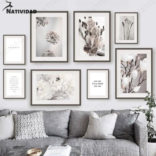 Light Color Flower Art Canvas Painting Decoration Nordic Landscape Painting Poster Text Art Living Room Bedroom Home Decoration