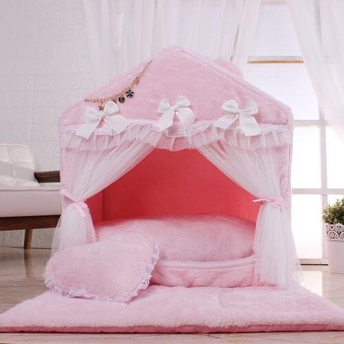 Warm and comfortable coral velvet pet room bracket pet lodge comfortable kennel overall removable and washable