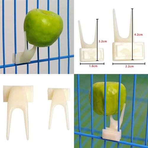 Pet Supplies High Quality Feeding Popular Food Holder Fruit Fork Plastic White 1PC New Style On Cage Birds New Arrival Parrots
