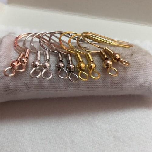 50PCS Lot 925 Sterling Silver Color Earring Hooks Ball Jewelry Accessory Findings Ear Wire Pj002